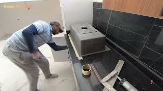 The correct way to install a kitchen sink in black granite [upl. by Ginger]