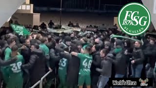 FC St Gallen Fans feiern mit Spielern nach dem Sieg gegen Lausanne🔥 World‘s Ultras [upl. by Fairfield]