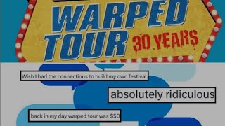 Fans Are pissed Off Over Warped Tour 2025 ticket prices [upl. by Yattirb]