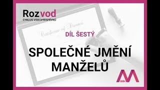 Rozvod  Díl šestý  Společné jmění manželů [upl. by Ause]