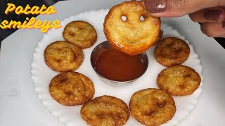 Crispy potato smileys  Snacks Recipes  How to make Potato Smiley [upl. by Sillek]