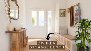 Budget Entryway Makeover with DIY IKEA Hack and Thrift Finds [upl. by Ahsienahs]