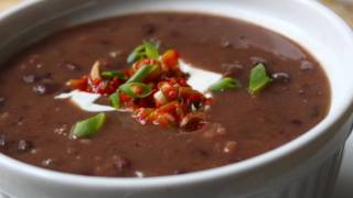 Quick Black Bean Soup Recipe  Easy Bacon Black Bean Soup [upl. by Ydnis]