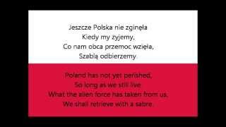 HYMN POLSKI  NATIONAL ANTHEM OF POLAND lyrics [upl. by Notrom]