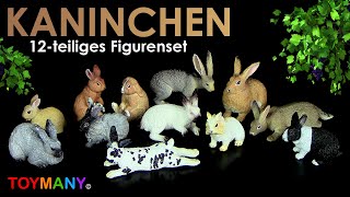 Toymany © 12 Kaninchen  Rabbits  Playset  Spielset  Unboxing amp Review Deutsch  German [upl. by Nnylorac]