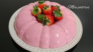 GELATINA DE FRESAS 🍓 CON CREMA [upl. by Eicirtap]