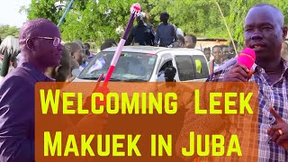 Welcoming of Abraham Leek Makuek Deng in Juba by Eye Group Legend Dancers amp Old School Dancers [upl. by Eiliab74]