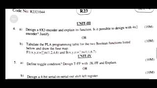 switching theory and logic design set 4 jntuk r23 or autonomous 2nd btech 1st semester  ECE [upl. by Bonaparte34]