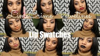 LimeCrime Velvetines TryOn Lip Swatches [upl. by Stonwin]