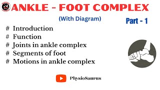 Ankle  Foot Complex  Introduction  Motions in ankle complex [upl. by Embry]