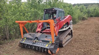 Mulching Property Lines Through Very Thick Brush [upl. by Redep924]