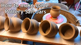 How to Make  Throw some Simple Pottery Salt Pots on the Wheel [upl. by Atiloj]