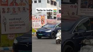 Tesla spotted in Mumbai 🇮🇳 tesla ev elonmusk emiwaybantai trending [upl. by Nidnerb]