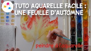 Tuto aquarelle facile  une feuille dautomne [upl. by Helprin461]