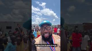 An awesome moment with Tendai Mtawarira in Juba at a footballtournament for vulnerable youth [upl. by Elacsap]