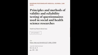 Principles and methods of validity and reliability testing of questionnaires used in   RTCLTV [upl. by Amarette]