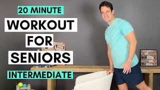 20 Minute Full Body Workout For Seniors Intermediate Weights Resistance bands [upl. by Loren]