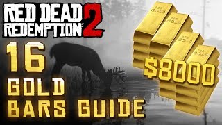 Red Dead Redemption 2  16 Gold Bar Locations 8000other loot [upl. by Nathanson462]