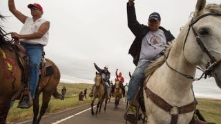 Protesters security clash near North Dakota oil pipeline [upl. by Devinne]