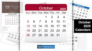 October 2025 Calendar  123FreeVectors [upl. by Ahsenauj816]