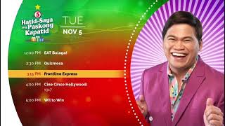 0661 TV5  Tuesday Afternoon Schedule 5NOV 2024 [upl. by Ambrosane]