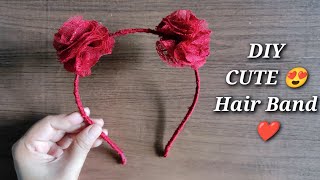 DIY Cute Hair Band  Hair Band Making At Home  Cute Hair Band DIY [upl. by Yelsnya837]