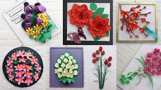 Wall hanging craft ideas flowers easy  Wall hanging painting [upl. by Neelloc707]