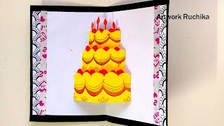 Beautiful Pop up Cake Card  Birthday Special Card [upl. by Hayott81]