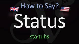 How to Pronounce Status American  British English Pronunciation [upl. by Trstram]