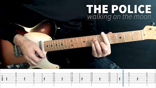 THE POLICE  Walking On The Moon  guitar and bass tabs [upl. by Kcirtap]