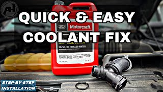 20152017 FORD F150 COOLANT LEAK FIX Y Pipe and O Ring install for V8 F150 [upl. by Vander8]