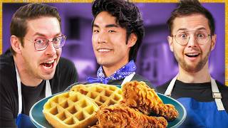 Try Guys Make Chicken amp Waffles Without A Recipe 2023 Live Special [upl. by Benton]