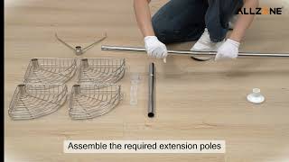 ALLZONE AZ04 Shower Pole Caddy Assembly amp Installation Video [upl. by Novat]