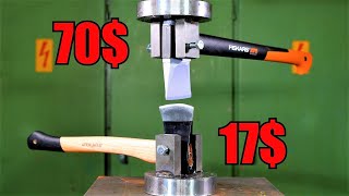 Brutal Axe Test with Hydraulic Press [upl. by Locklin700]