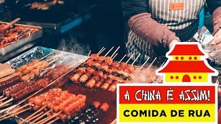 COMIDA DE RUA CHINESA EM BEIJING  A China É Assim [upl. by Holmann]