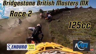 Bridgestone British Masters MX  Round 2 Schoolhouse MX Track  125cc Race 2 restart [upl. by Ahsotan450]