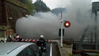 Passaggio a livello Ovada I con treno a vapore  Level crossing Ovada Italy with steam train [upl. by Yasmeen769]