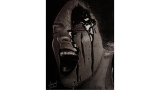 Drawing hyper Realistic WET Face portrait [upl. by Siwel82]