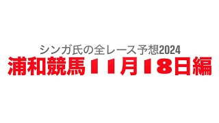 11月18日浦和競馬【全レース予想】2024栃木県馬事畜産協会長賞特別 [upl. by Felicia]