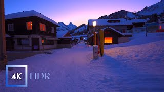 Switzerland Fairytale Village Snowy Mürren Switzerland  4K HDR Relaxing Winter Walk [upl. by Virginie942]