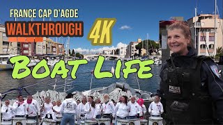 France Cap dAgde Walkthrough IRL 4K Boat Mission Close Season October [upl. by Nylesaj]