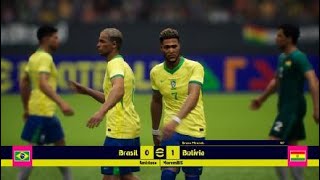 Jogando pes com a seleção brasileira vs a seleção do Bolívia [upl. by Nadeau]