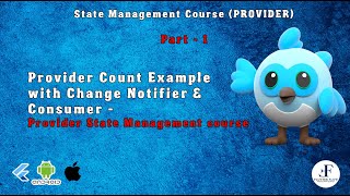 Part  1  Provider Count Example with Change Notifier amp Consumer  Provider State Management course [upl. by Peih]