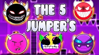 quotTHE 5 JUMPERSquot   GEOMETRY DASH BETTER amp RANDOM LEVELS [upl. by Yllier708]