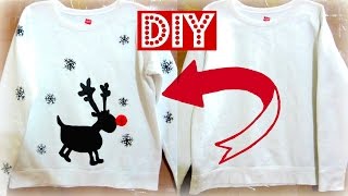 How to Make a Christmas Sweatshirt  DIY Christmas Gift [upl. by Estella572]