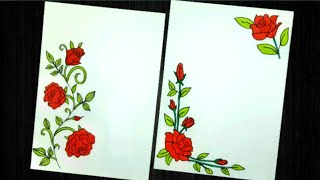 Flower Border Design For Project Easy  Flower Border Design Ideas  Flower Border Design Easy [upl. by Billi]