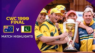 Cricket World Cup 1999 Final Australia v Pakistan  Match Highlights [upl. by Bryant]