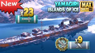 Destroyer Yamagiri 20km torpedos on Islands of Ice  World of Warships [upl. by Mungovan]