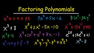 Factoring Polynomials  By GCF AC Method Grouping Substitution Sum amp Difference of Cubes [upl. by Duma]