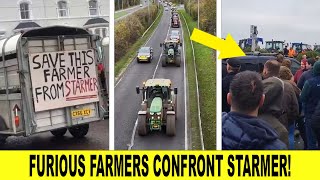 Welsh Farmers CONFRONT Keir Starmer In One Of A Kind Protest TODAY In Wales [upl. by Marashio]